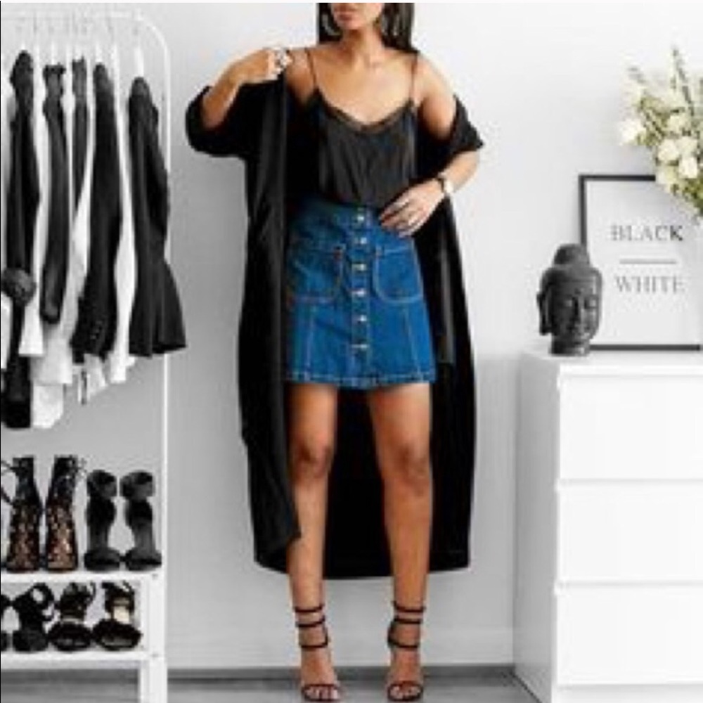 Graceful Ways black long cardigan sweater